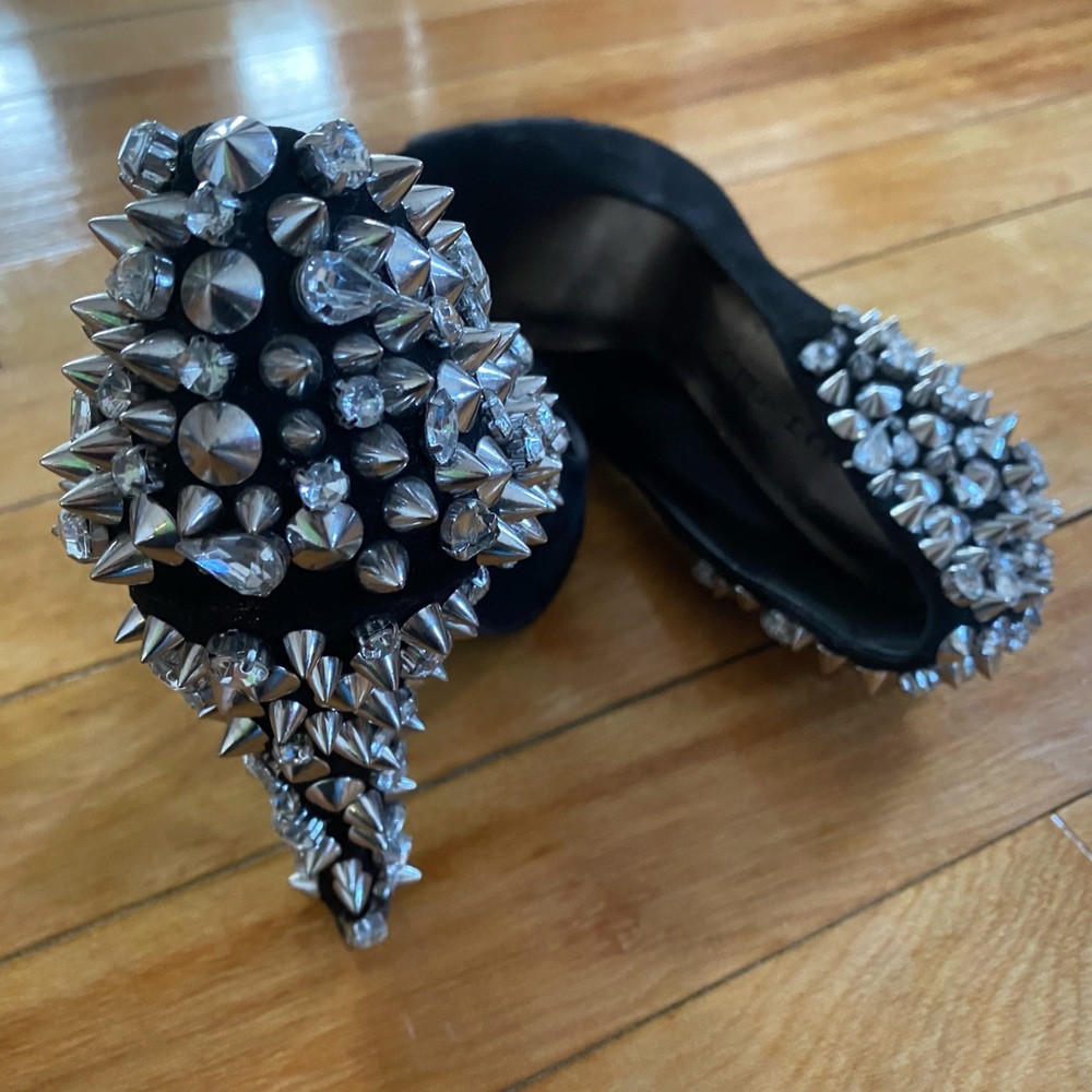 Michael Brand Rhinestone Open Toe Pump